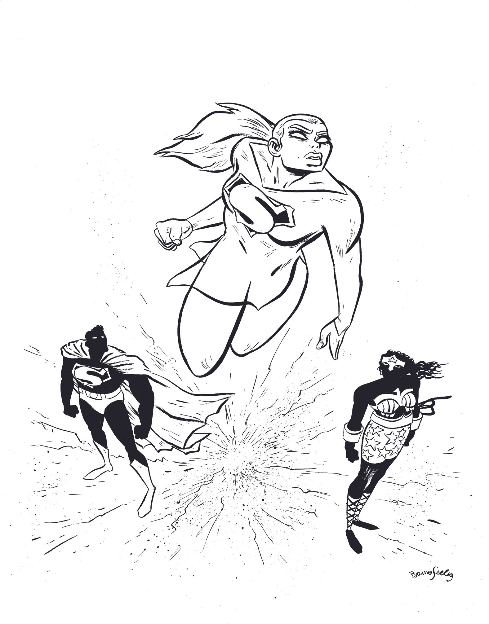 Dark Knight 2 - Super Family illustration by Bruno Seelig