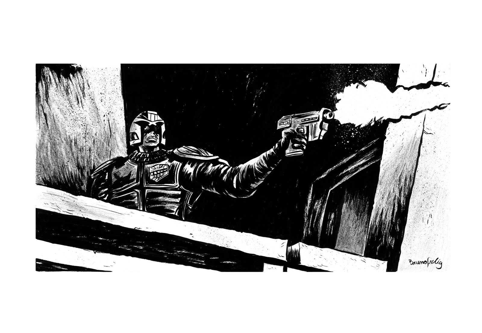 Dredd illustration by Bruno Seelig