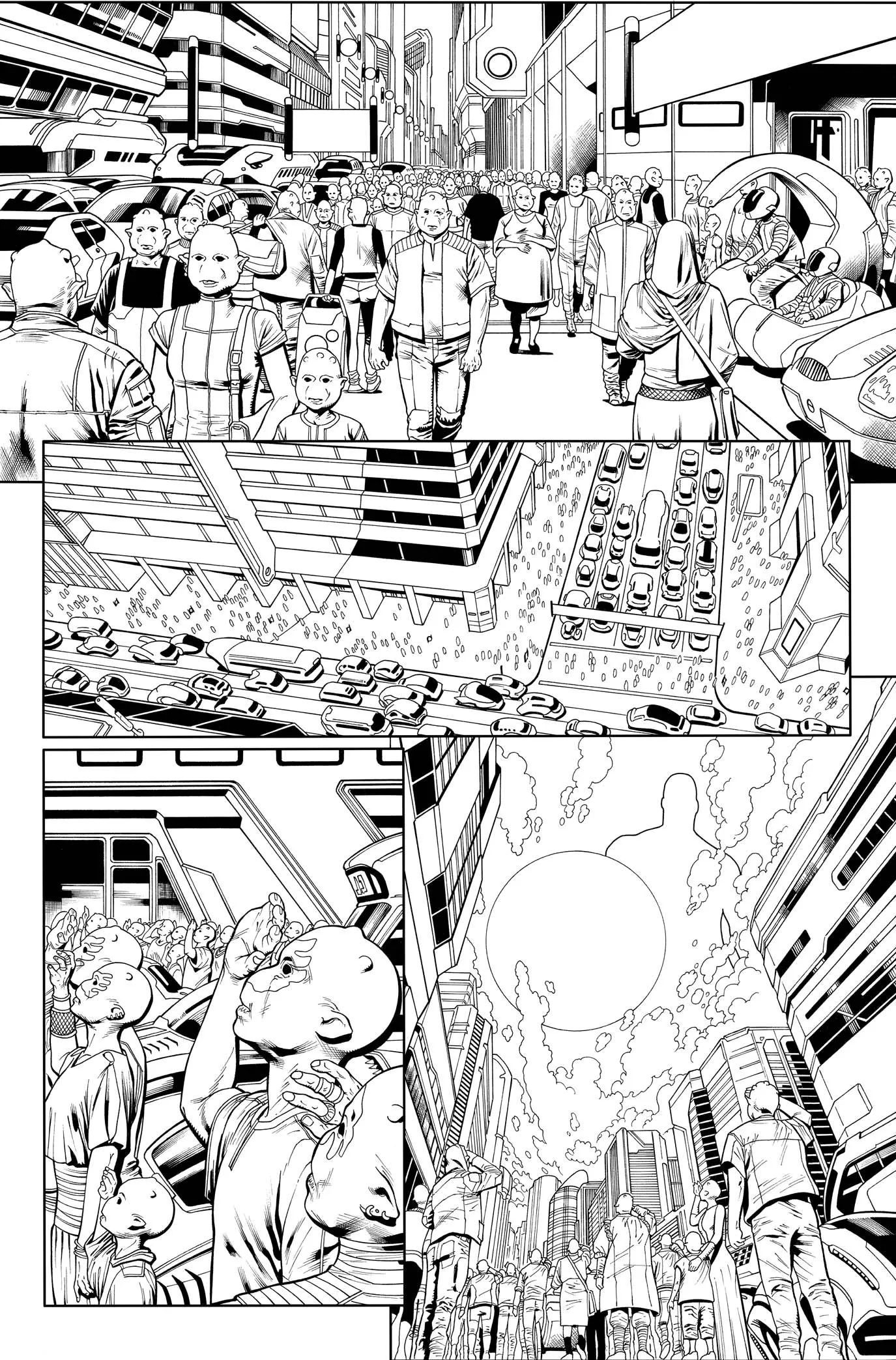 Green Lantern Corps #07 page 01 inks over bluelines by Oclair Albert