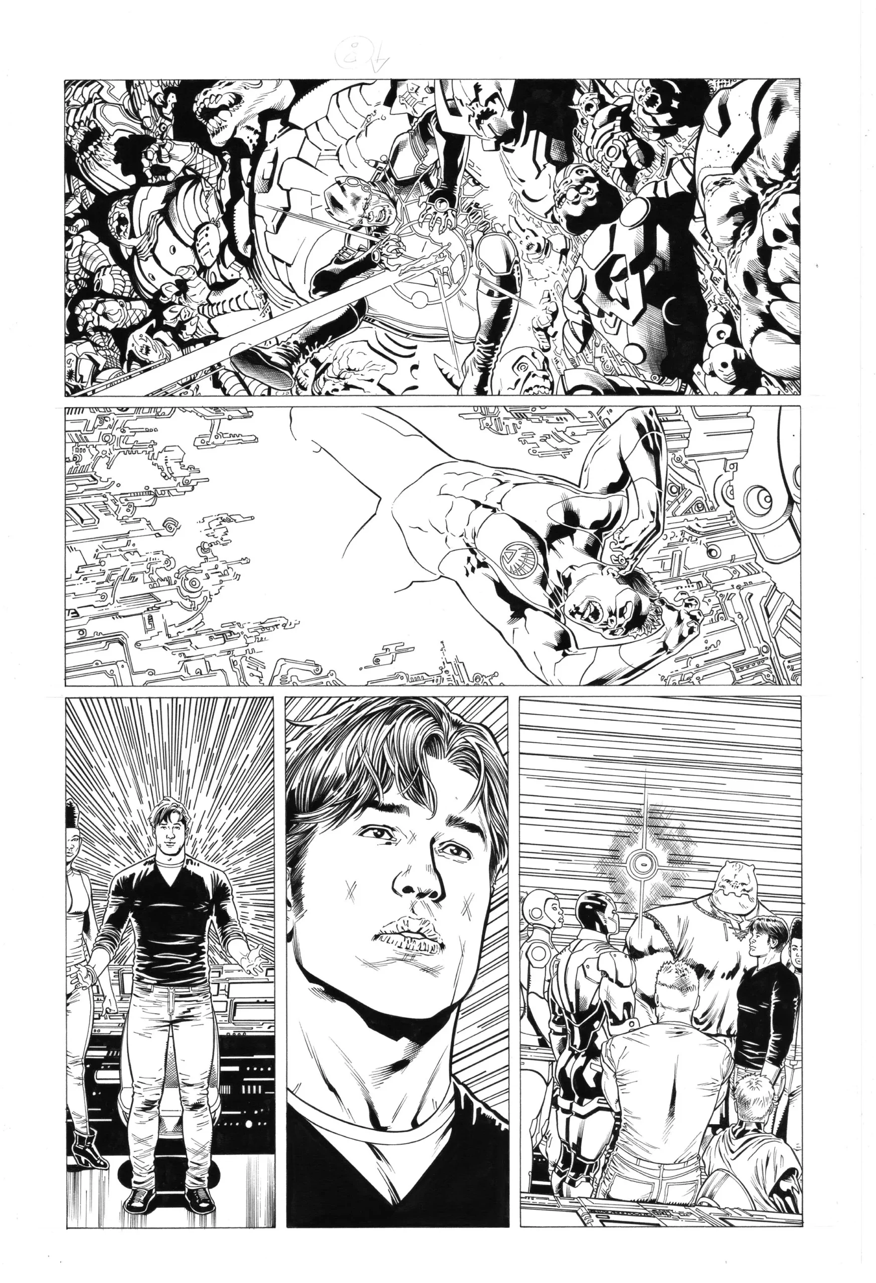 Green Lantern Corps #07 page 13 inks over bluelines by Oclair Albert