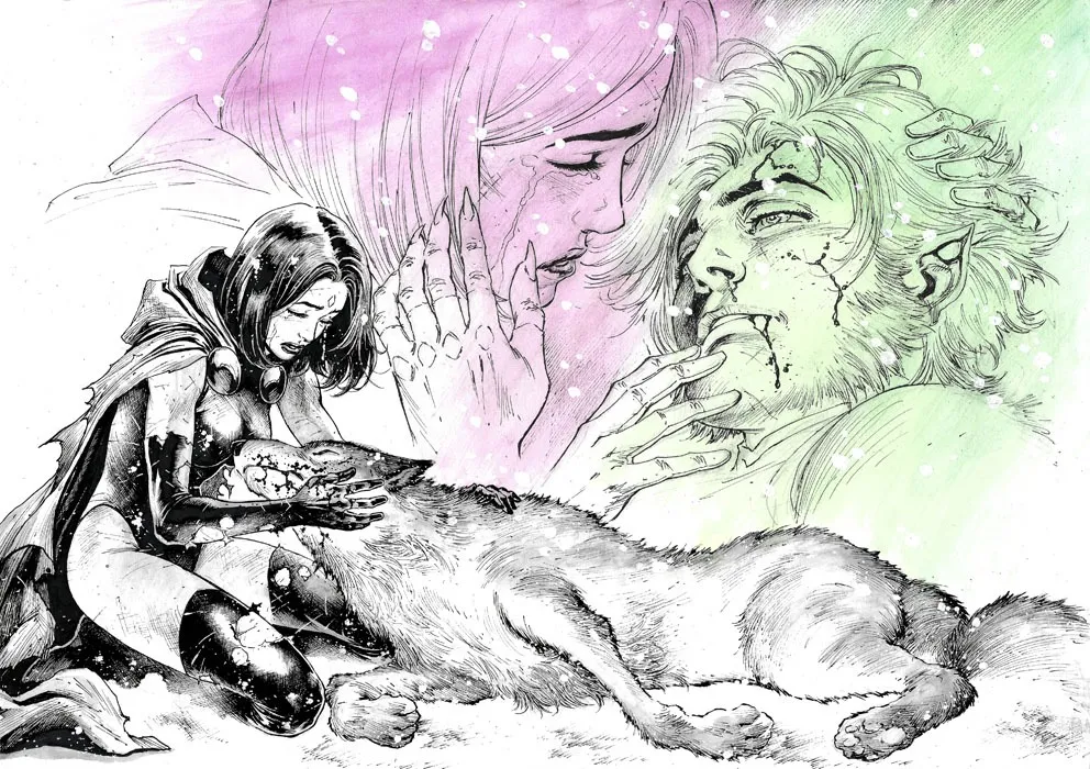 Raven & Beast Boy Illo by José Luís