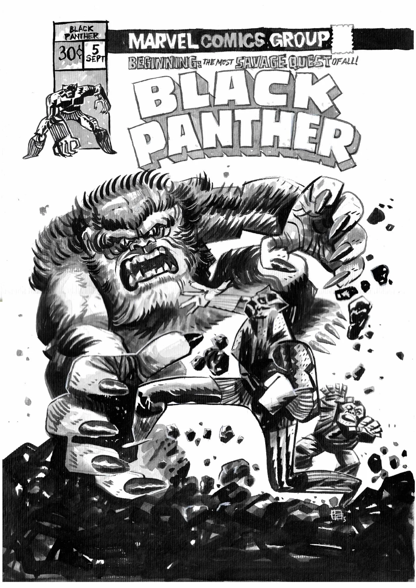 Black Panther cover recreation sample by Jefferson Costa