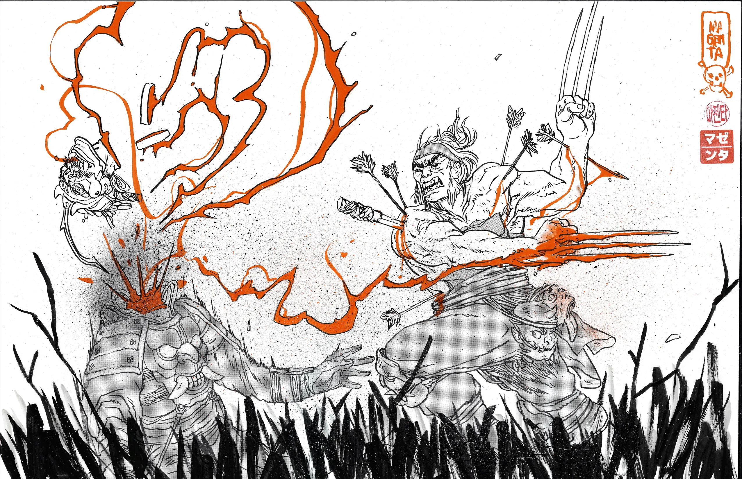 Samurai Wolverine Illo by Magenta King