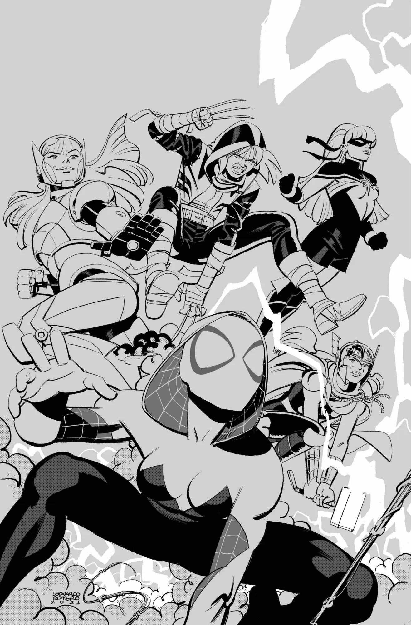 Spider-Gwen: Gwen-verse #01 cover AP by Leonardo Romero