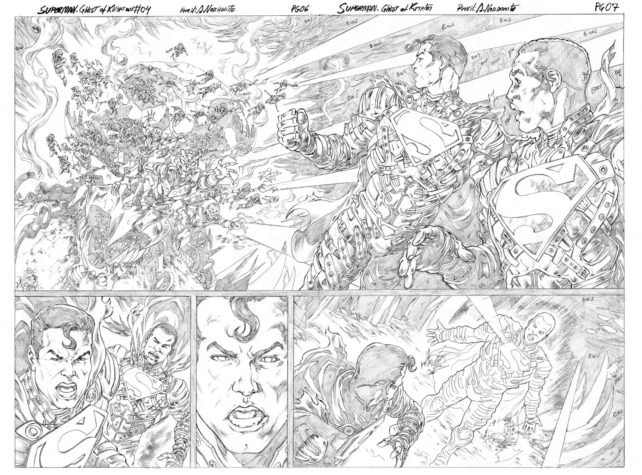 Superman: Ghosts of Krypton #04 page 06-07 by Alexandre Nascimento