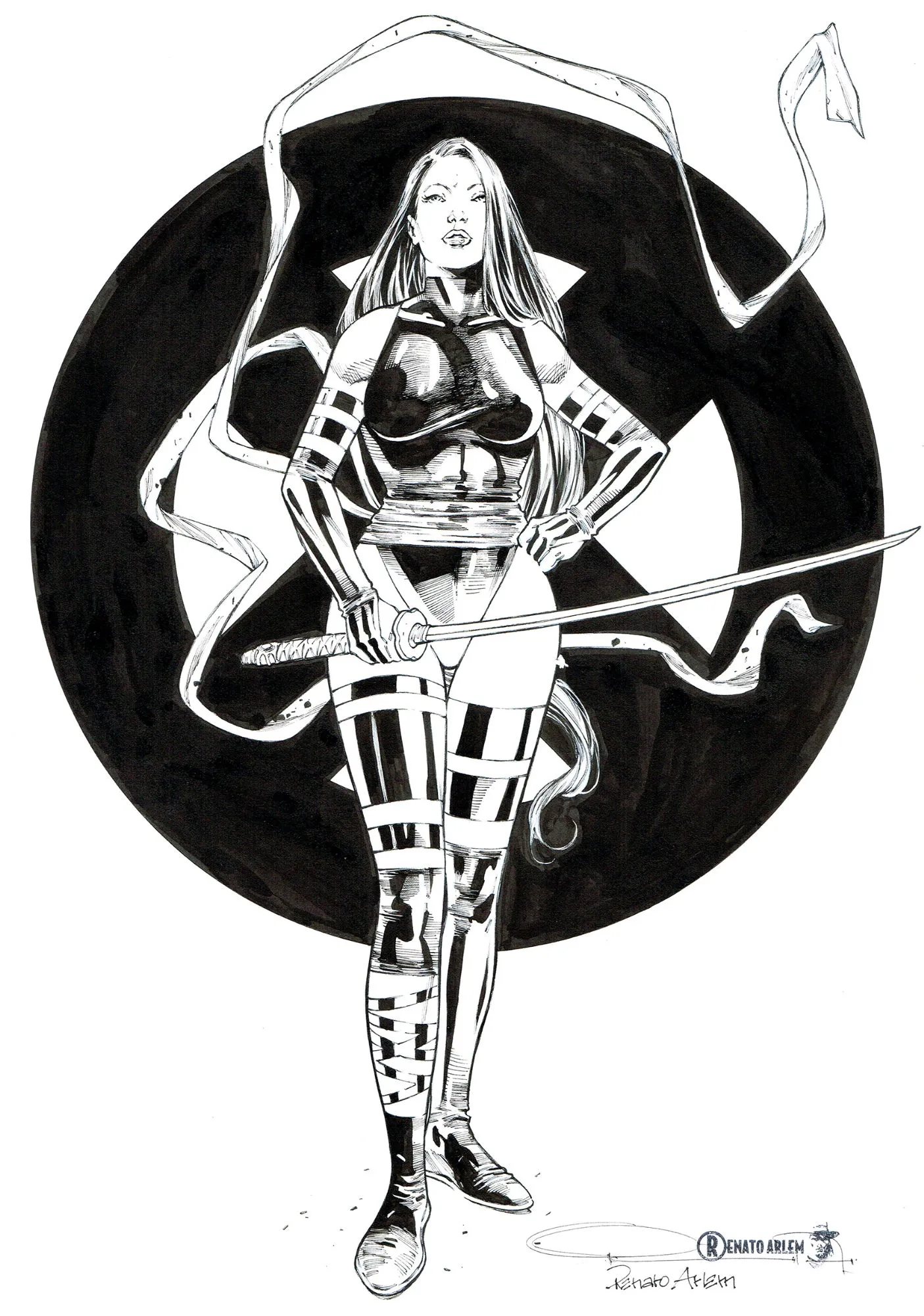 Psylocke Illustration by Renato Arlem